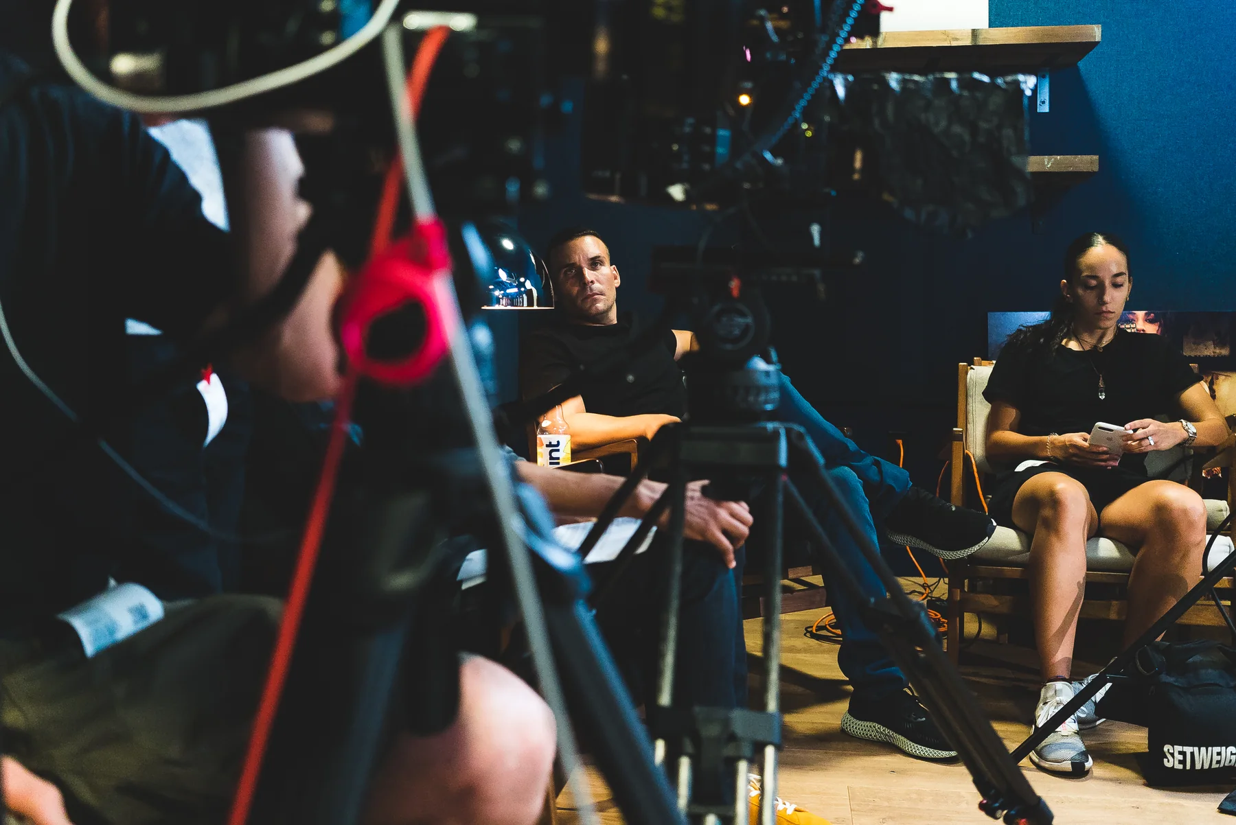 A documentary production set