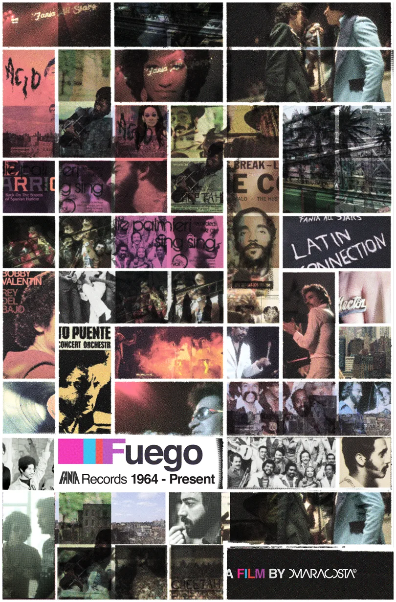 Fuego Fania Records archival collage poster
