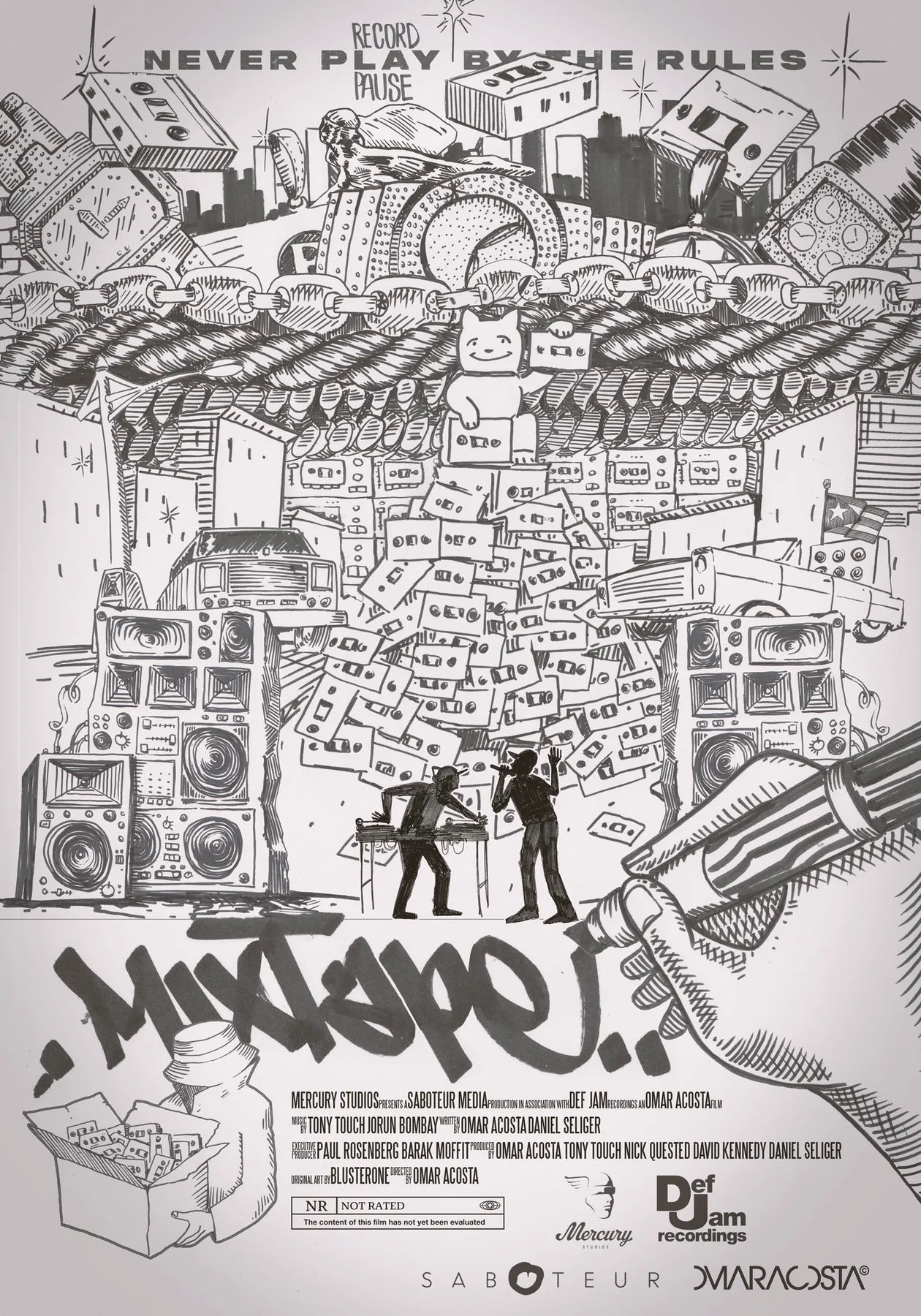 Hand illustrated Mixtape documentary poster