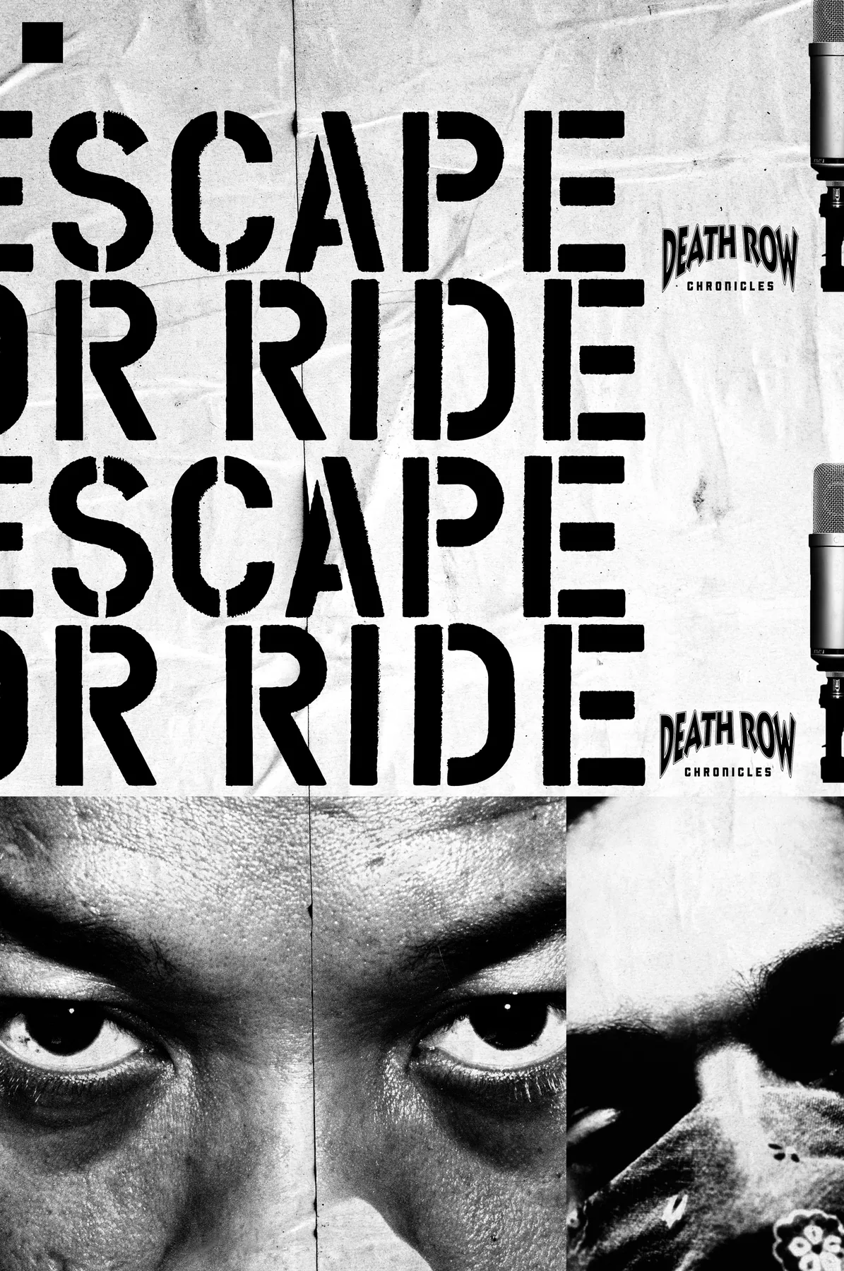 Black-and-white Escape or Ride poster