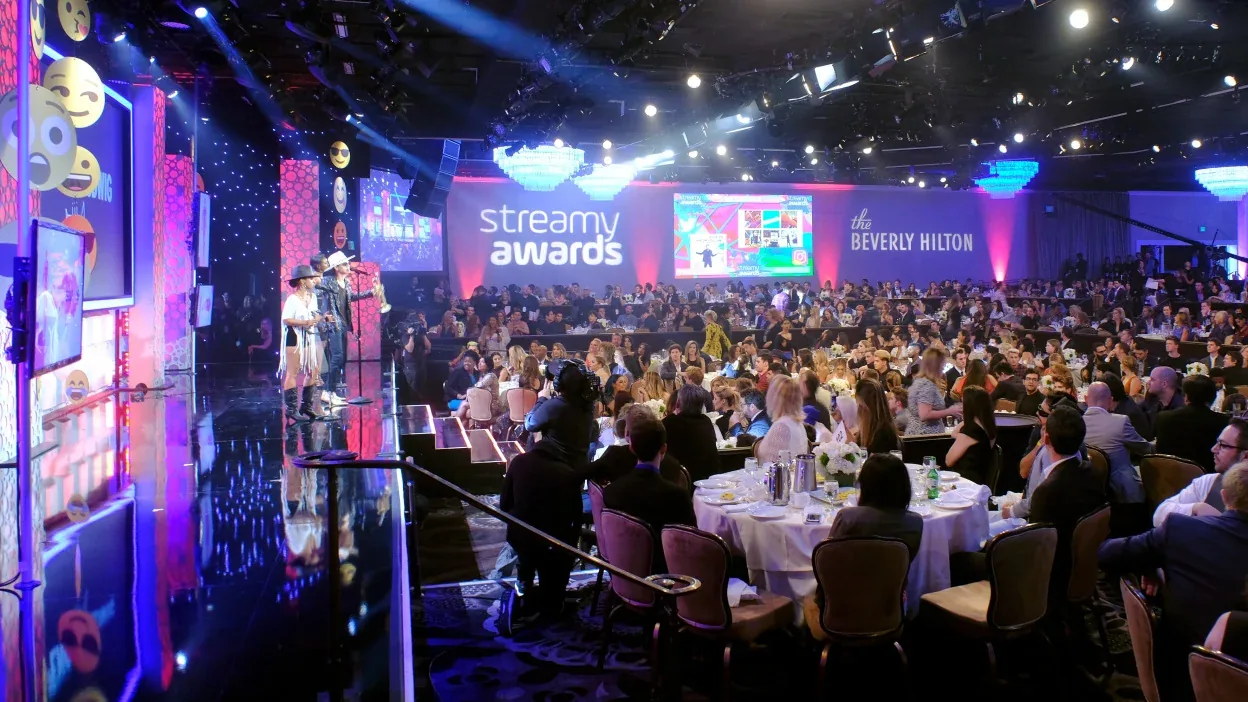 Streamy Awards live event room with branded screens